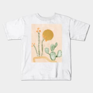 Watercolor Cactus And Flowers Edit Kids T-Shirt